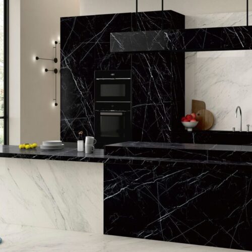 Dark Marquina Sapienstone Porselen Tezgah Uygulaması (PTU-065)